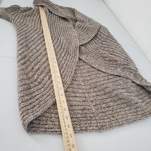 Simply Natural Womens Beige Alpaca Open Cacoon Cardigan Ribbed Long Sleeve Warm - Picture 8 of 9